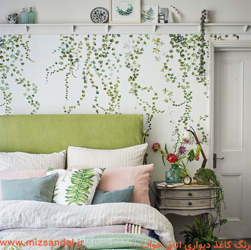 چه رنگ کاغذ دیواری برای اتاق خواب مناسب است- رنگ آمیزی طرح کاغذ دیواری اتاق خواب