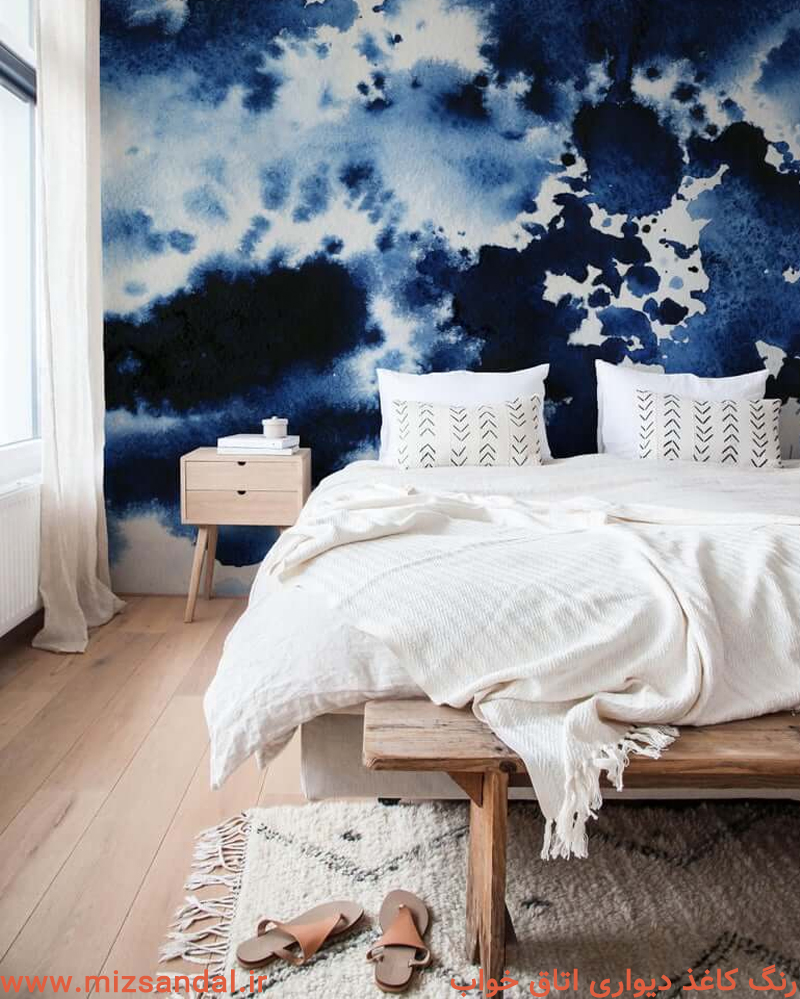 رنگ کاغذ دیورای اتاق خواب- کاغذ دیواری آبرنگی اتاق خواب- کاغذ دیواری رنگی اتاق خواب