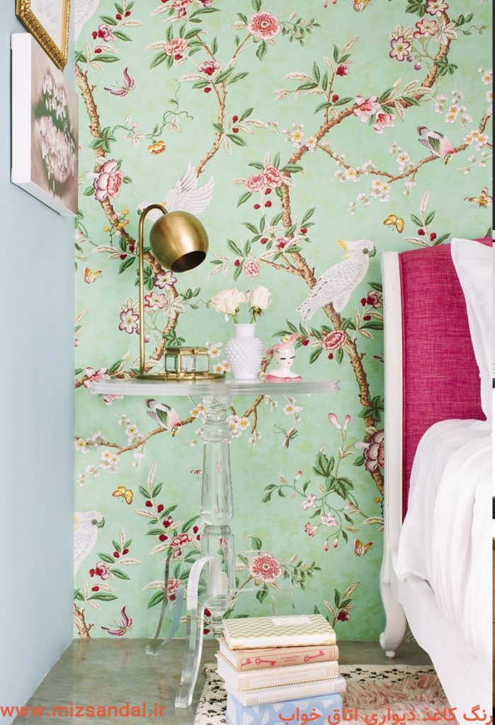 کاغذ دیواری تک گل اتاق خواب- کاغذ دیواری گلدار اتاق خواب- کاغذ دیواری گلدار برای اتاق خواب