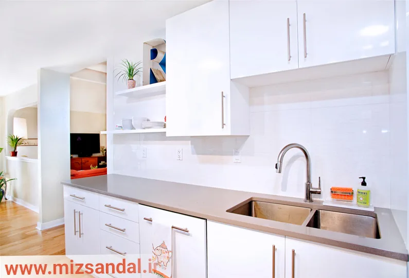 جدیدترین مدل کابینت هایگلاس سفید تک رنگ برای آشپزخانه